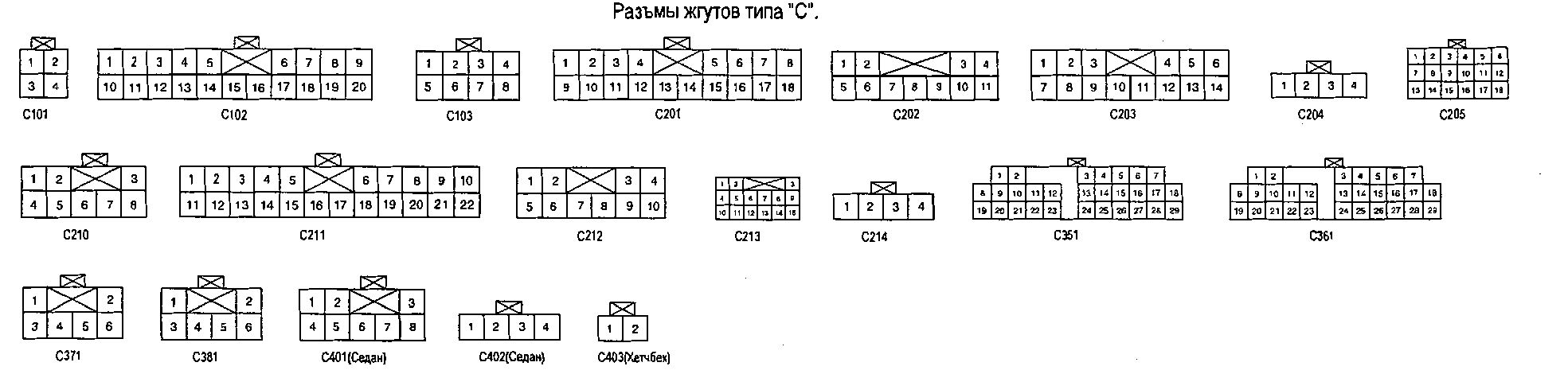 10.9.41 Разъемы элементов электрооборудования и блоков управления системами